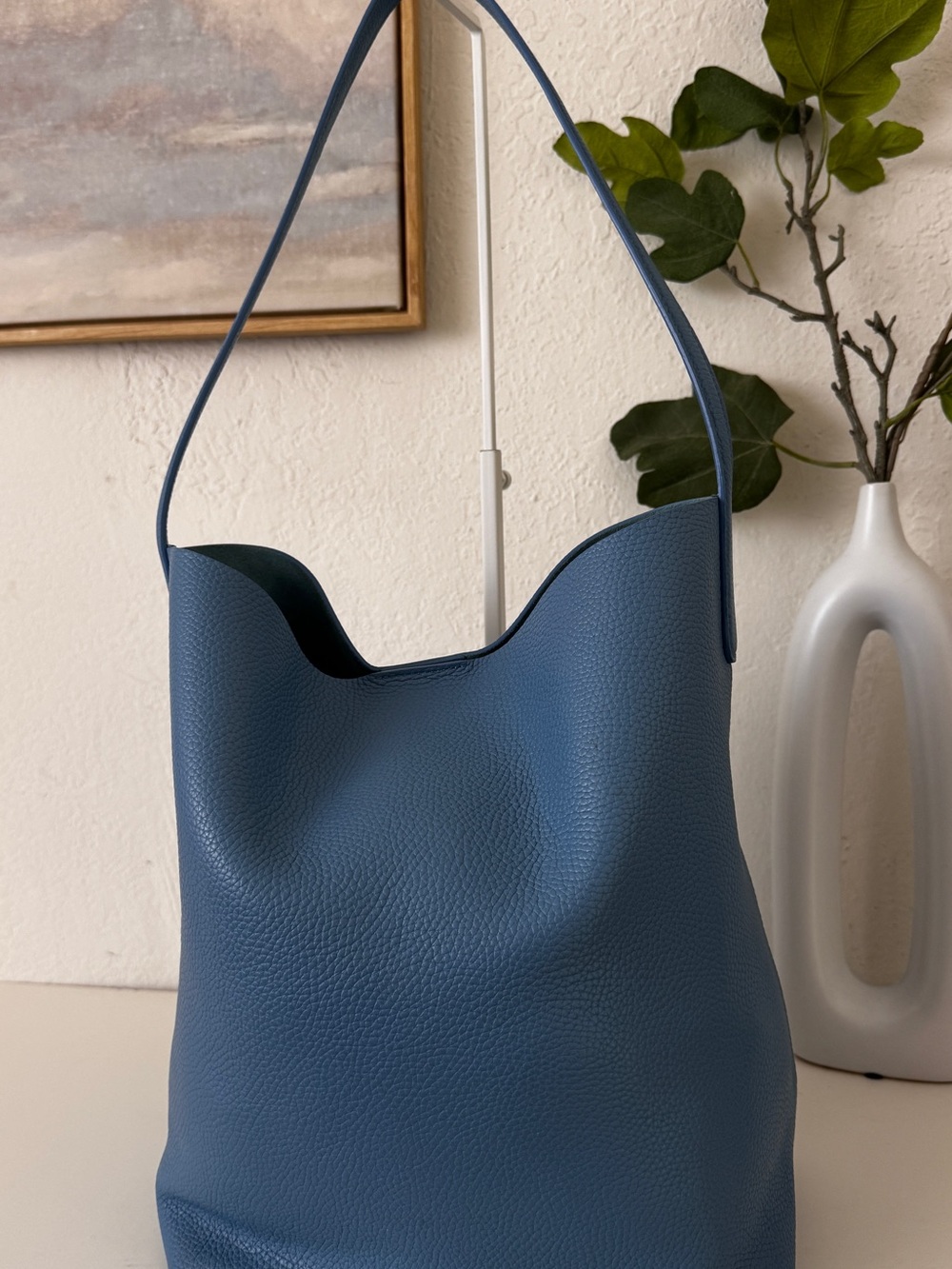 Mansur Gavriel Every Day Cabas Blue Leather Shoulder Hobo